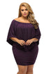 Sexy Plus Size Multiple Dressing Layered Purple Mini Dress